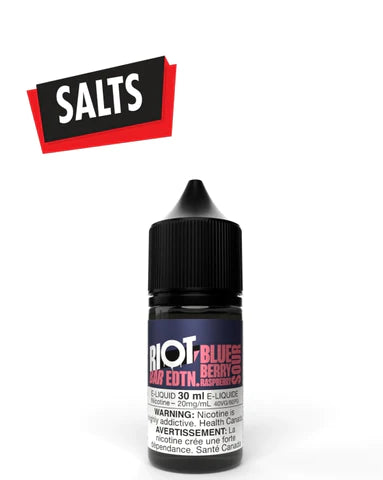 BLUEBERRY SOUR RASPBERRY SALTS 30ML BY RIOT BAR BLUEBERRY SOUR RASPBERRY SALTS 30ML BY RIOT BAR