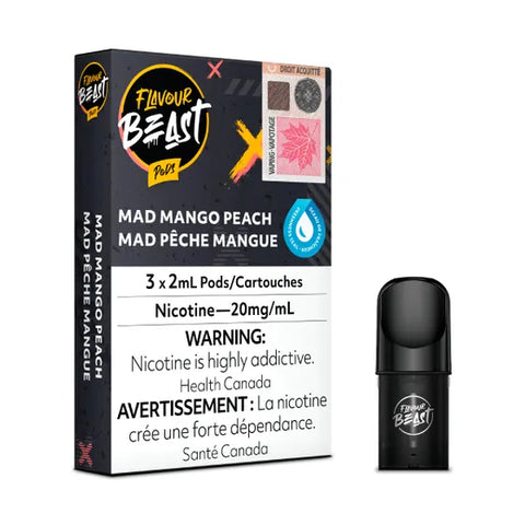 Mad Mango Peach Flavour Beast Pod (3/PK)