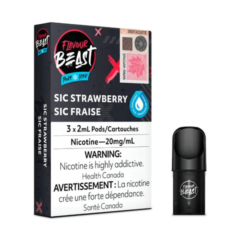 Sic Strawberry Iced Flavour Beast Pod (3/PK)