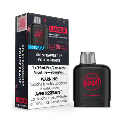 Sic Strawberry Iced - Level X Flavour Beast Pod 14mL