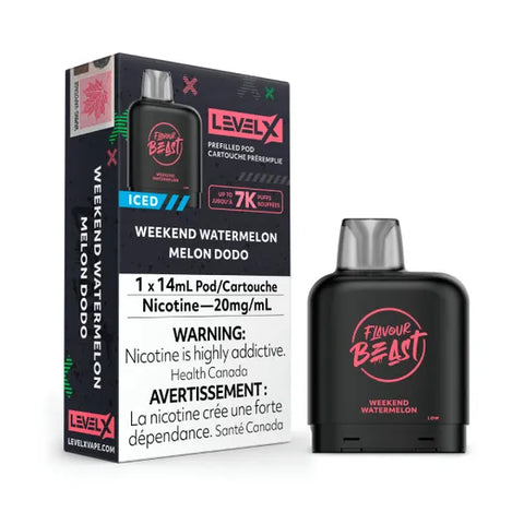 Weekend Watermelon Iced - Level X Flavour Beast Pod 14mL