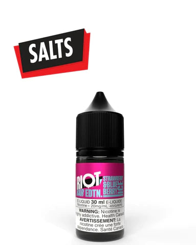 STRAWBERRY & BLUEBERRY ICE SALTS 30ML BY RIOT BAR